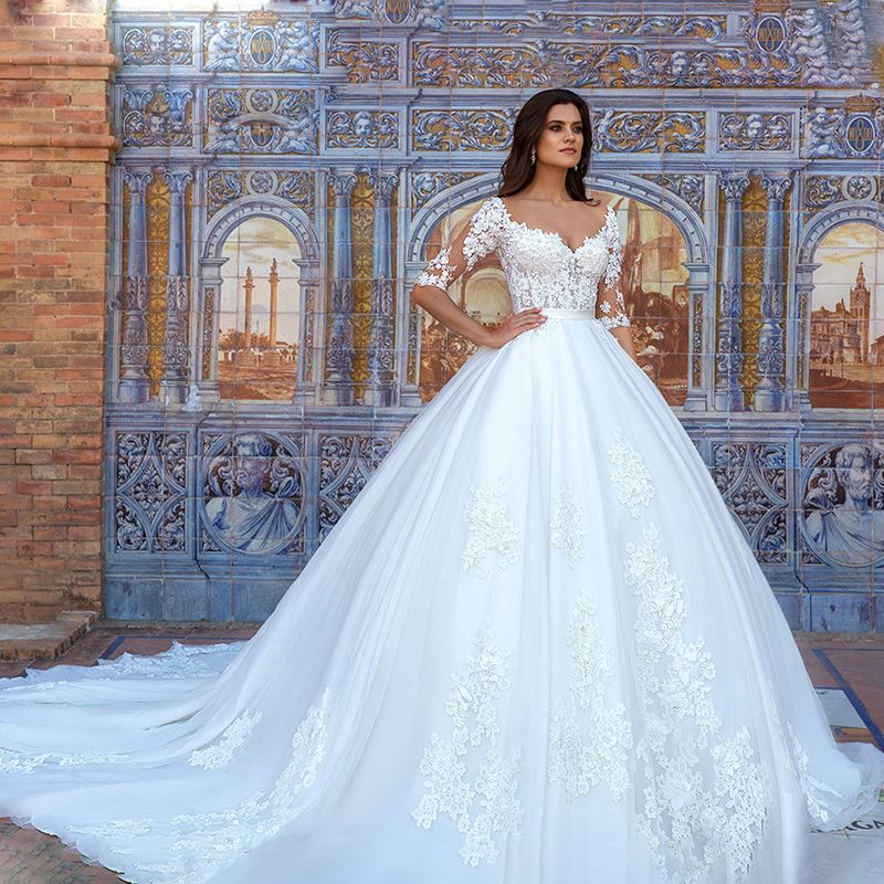 Vestiti da sposa principessa ampio Clearance