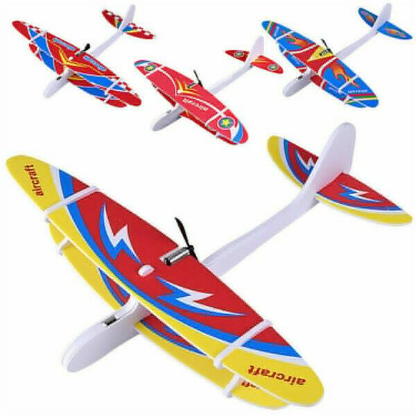 5Pieces BKID Rubber Band Powered Glider Colorful Glider Flying Airplane Assembly PLanr Model for Teenager Kids Students 