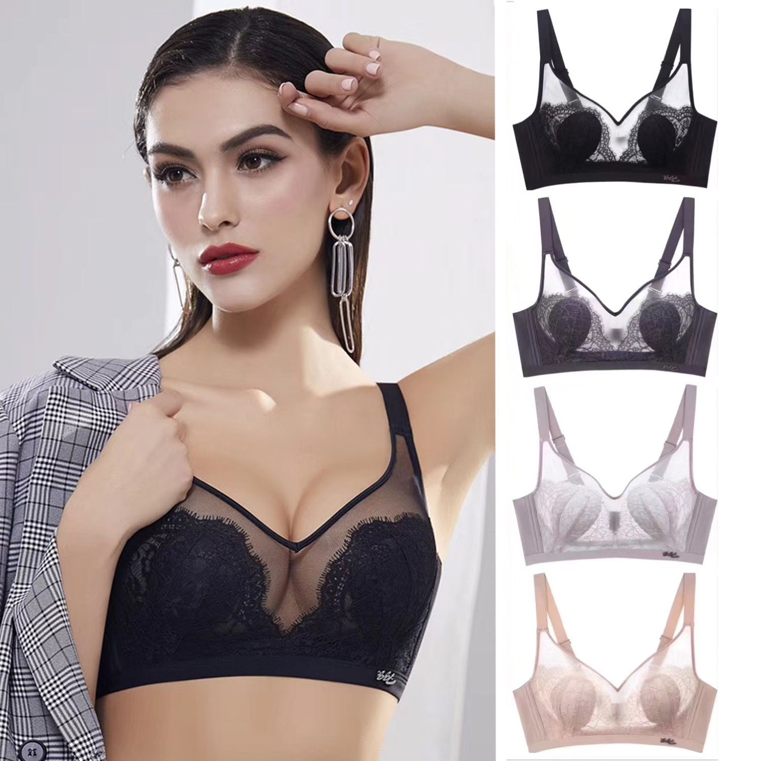transparent wire bra