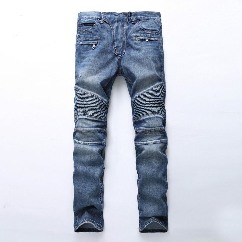 Compra American Street Jean Hombres Jeans De Motocicleta Pantalones  Vaqueros Slim Fit Pantalones Biker Denim Negro Blanco Azul Denim Casual Hombre  Jeans Rectos Barato | Entrega Rápida Y Calidad | Es.Dhgate