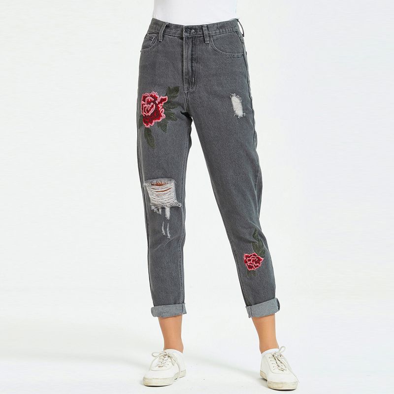 womens ripped mom jeans