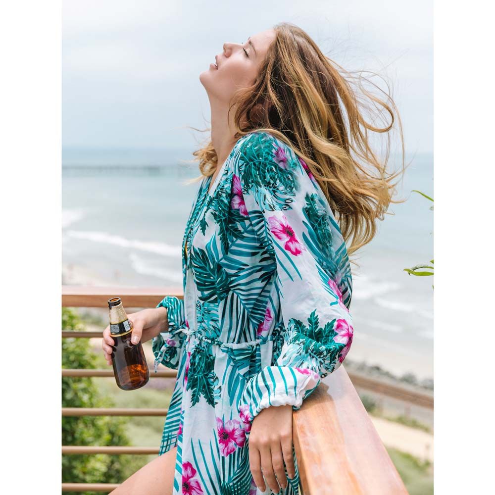 Sexy 2019 Ropa de playa Vestido de mujer Cubre de de hojas