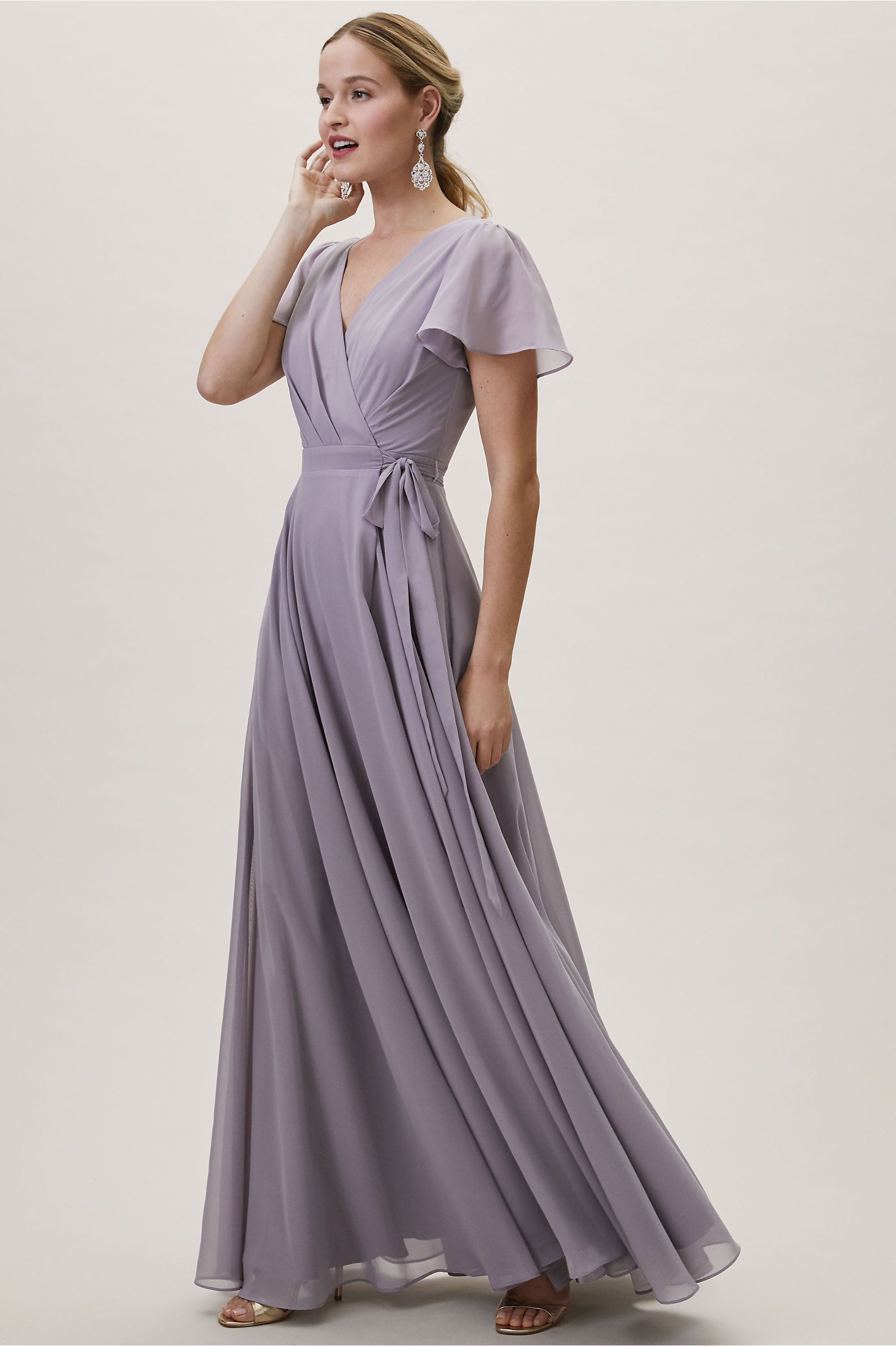 lavender boho bridesmaid dress