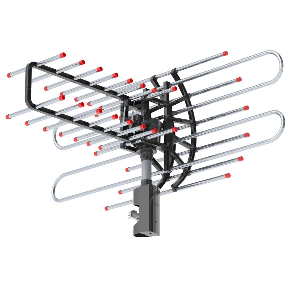 Yardwe Antena Exterior Televisor Digital HDTV Antena Remoto 360 ° Rayos Infrarrojos Control Remoto