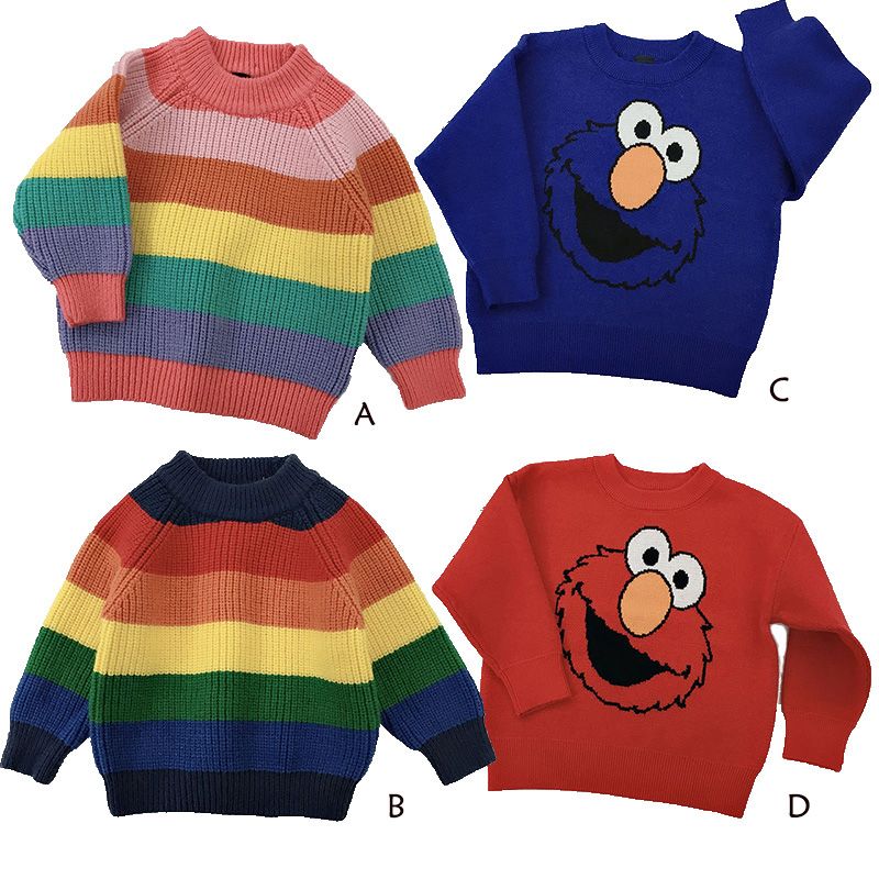 Children Outfits Kids Rainbow Striped 