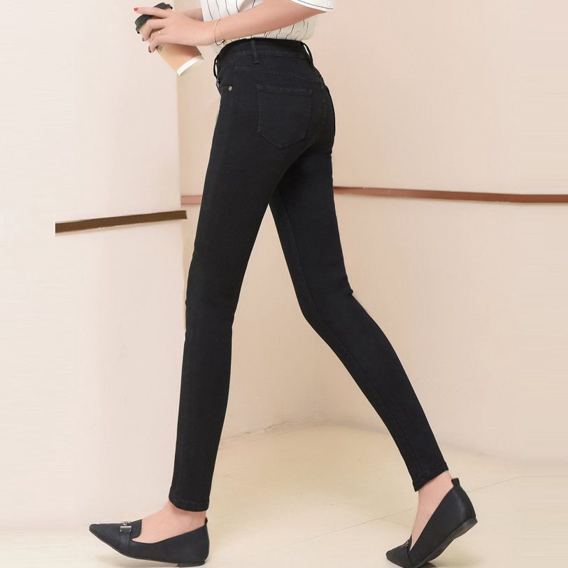 skinny leg black trousers womens