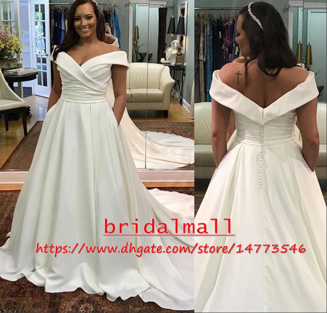 Plus Size Wedding Dress With Sleeves And Pockets