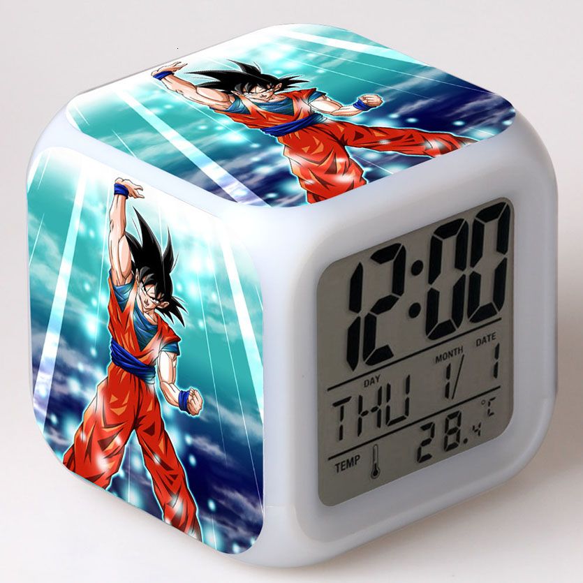 Anime Dragon Ball Alarm Clock Dragon Ball Z 7-Color Changing Clock in Box Gift