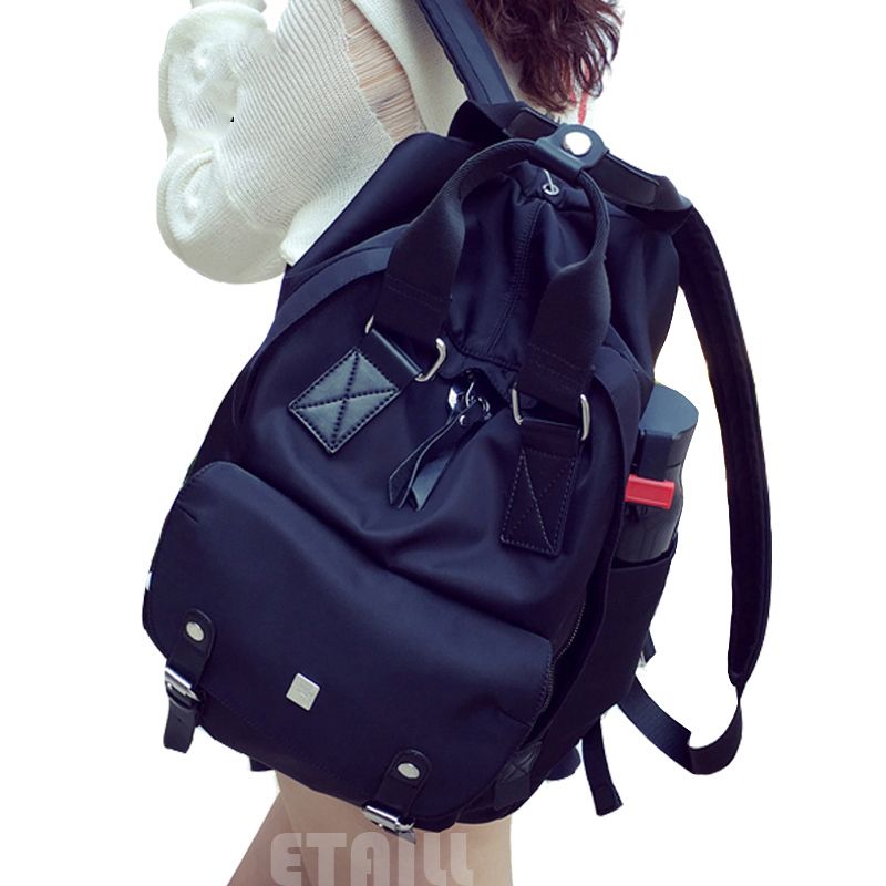 Acquistare Elegante Borsa Da Viaggio Zaino Da Donna In Pelle Nera Con  Rivetto In Nylon Impermeabile Da Donna Uomo Economico | Consegna Veloce E  Qualità | It.Dhgate