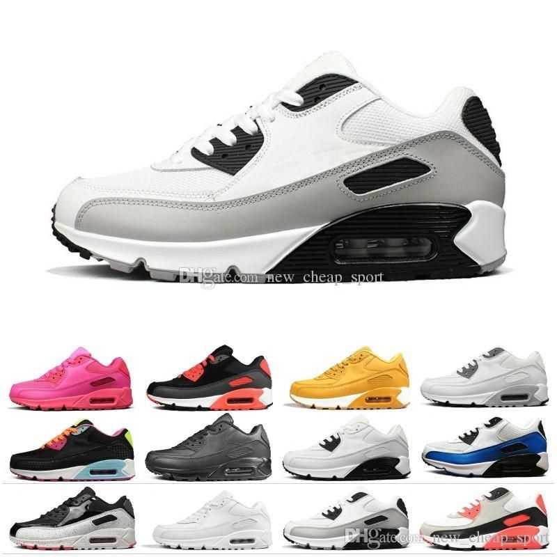 Classic 90 90s Triple Black White Men Women Running Shoes Red Cny