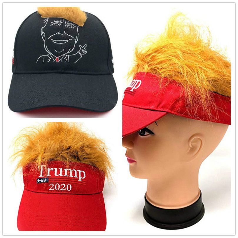 baseball caps with fake hair