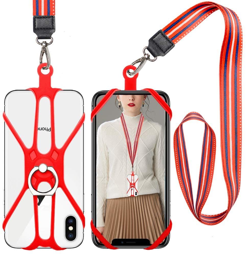 Cell Phone Lanyard Holder, 2 In 1 Phone Lanyard & Card Necklace Phone