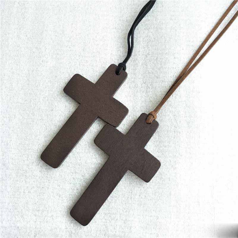 Wholesale New Simple Wooden Cross Necklaces For Women Wood Crucifix ...
