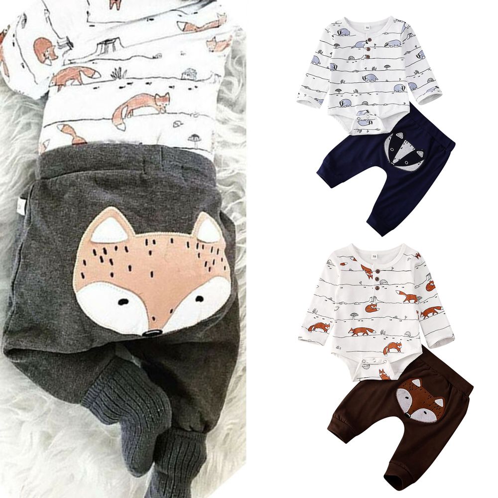fox print baby clothes
