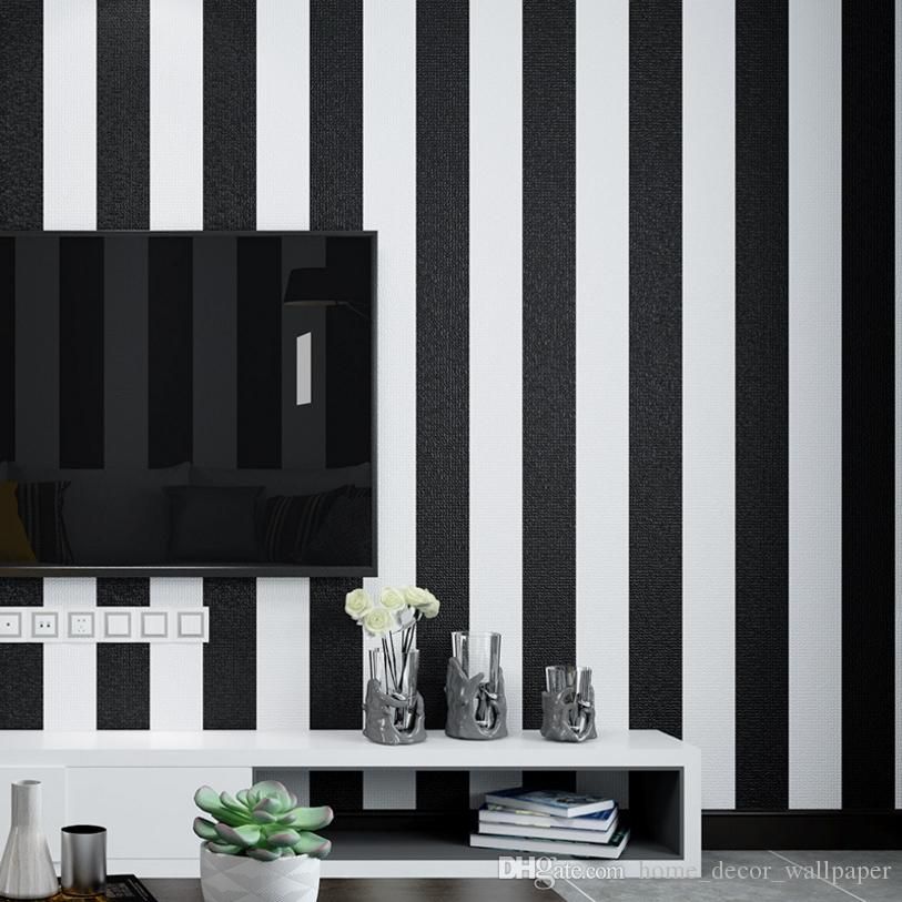 Modern Fashion Black White Deep Embossed Vertical Stripes Wallpaper For Walls 3 D Minimalist Designs Flocked Stripe Wall Paper Home Decor From Shop7722 46 04 Dhgate Com