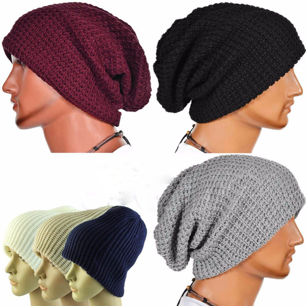 Winter Men Women Warm Wool Hip Hop Hat Knited Cap Head Scalf Wrap Headdress