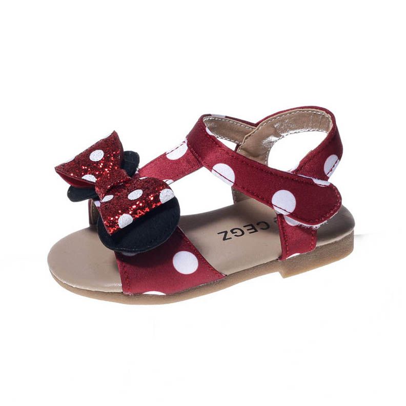 red infant sandals