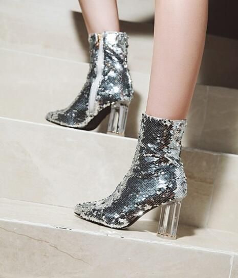 silver booties