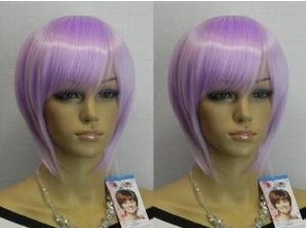 Free Shippin Charming Short Light Purple Neat Straight Girl