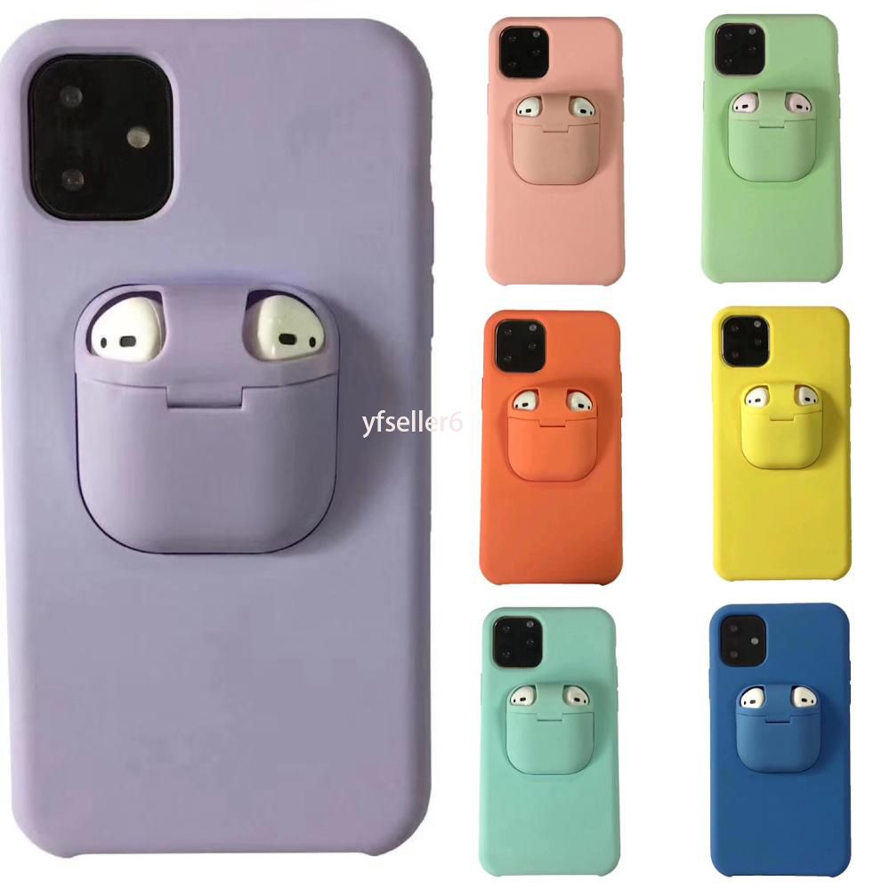 satin al 11 pro xs xr yumusak silikon kilif ile kulaklik caps airpods icin iphone icin 1de telefon kilifi kulaklik saklama kutusu 2 tl15 82