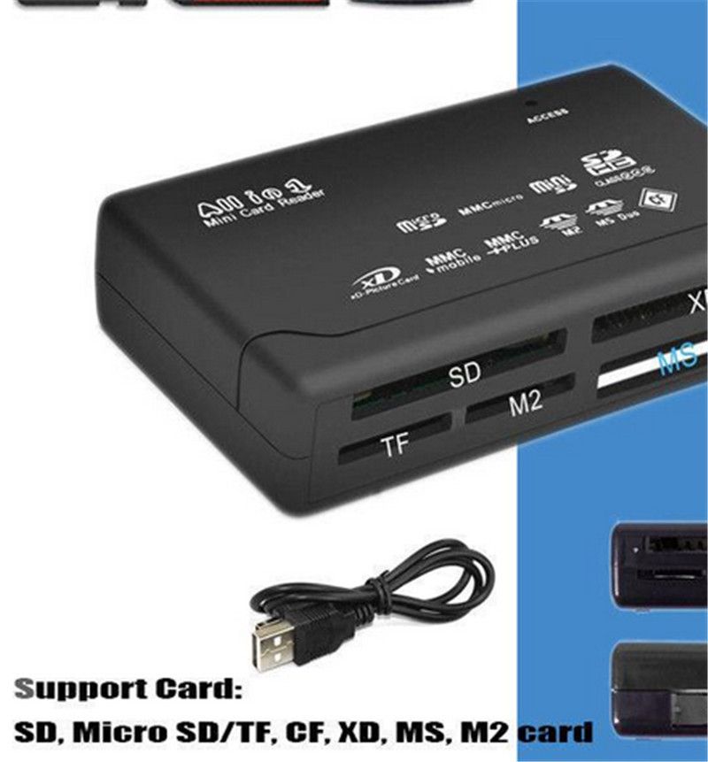 NOLOGO Yg-ct Factory Price USB 2.0 Card Reader for SD XD MMC MS CF SDHC TF Micro SD M2 Adapter J02T Drop Shipping Color : Black NOLOGO Yg-ct Factory Price USB 2.0 Card Reader for SD XD MMC MS CF SDHC TF Micro SD M2 Adapter J02T Drop Shipping Color : Black