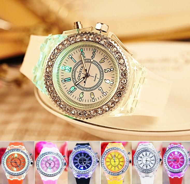 analog wrist watch with light