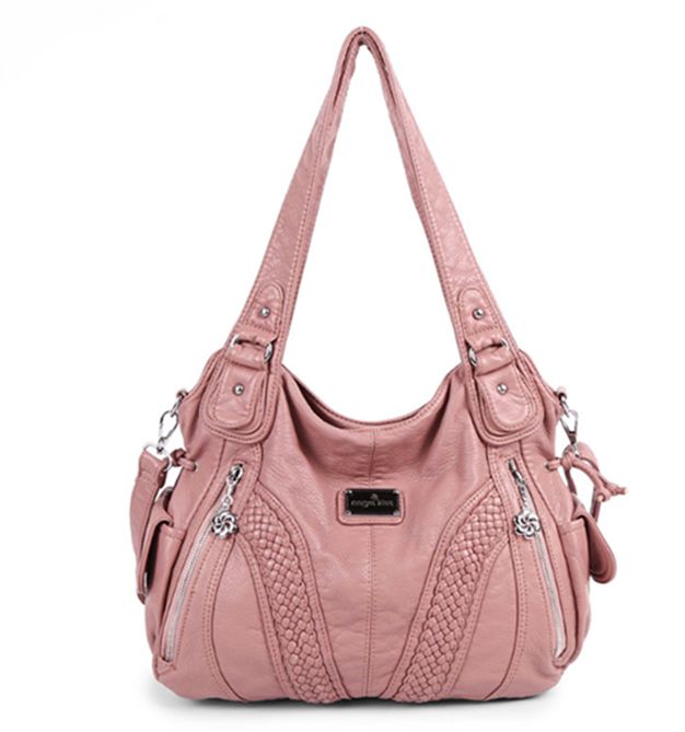 soft leather tote bag with zipper