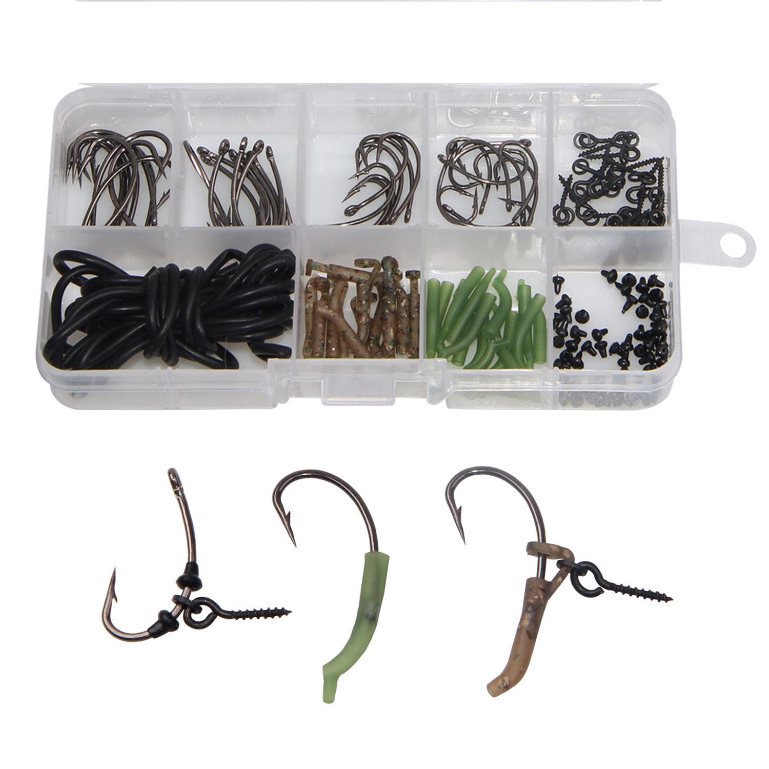 Carp Fishing Tackle Kit Carp Rig Ring Stops Boilie Bait Screw Hook ... - RBVaVVwKG82AcQS0AAMcTgFW9sY751