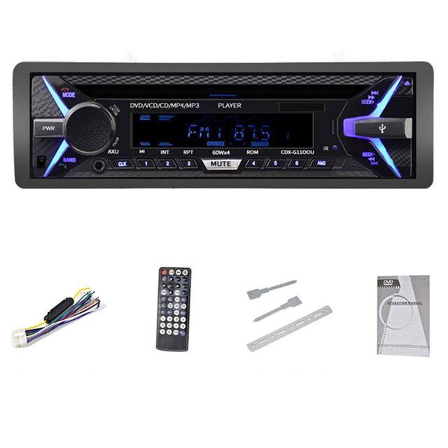 Universal Car Radio DVD Player Bluetooth CD VCD MP3 SD Card AUX Input