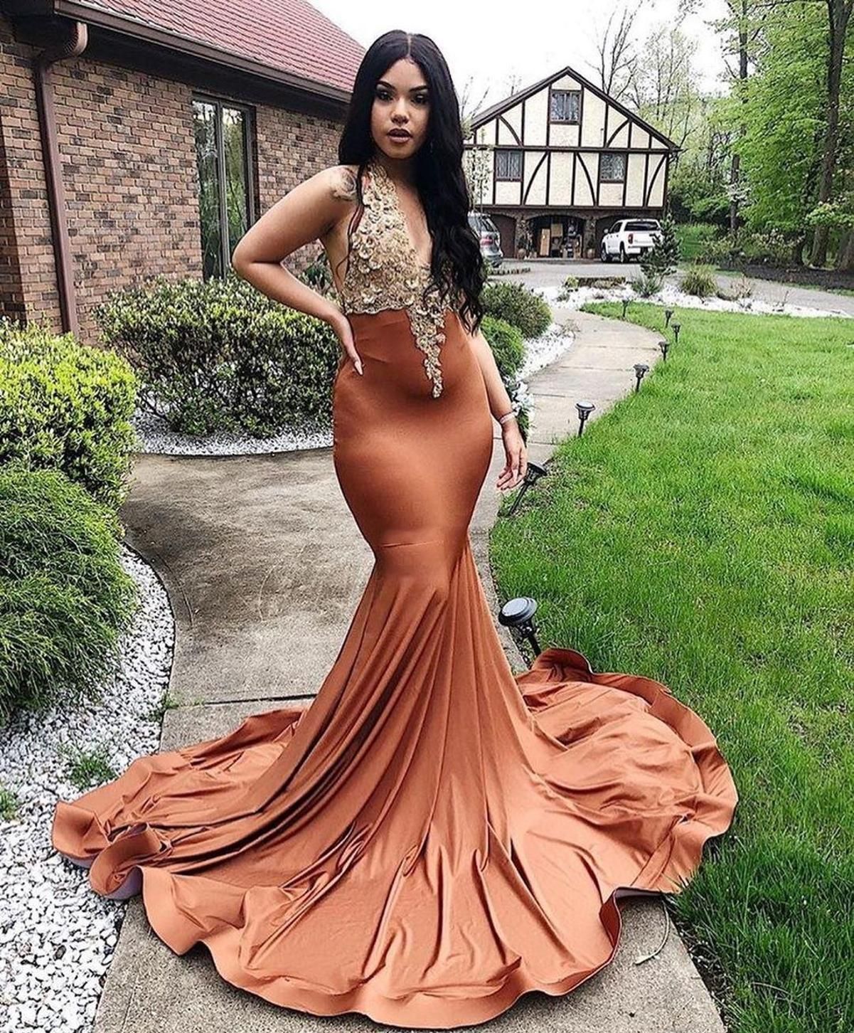 Sexy Halter Mermaid Prom Dresses Black 