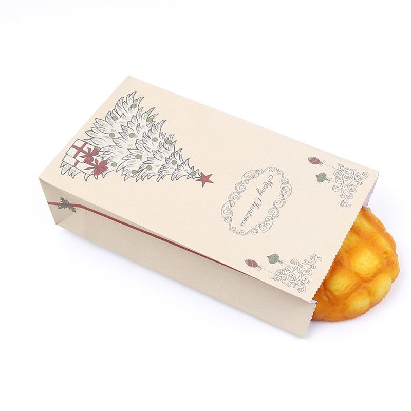 Merry Christmas Gift Bag Eco Friendly Kraft Paper Bag Cookies Present Gift Case 