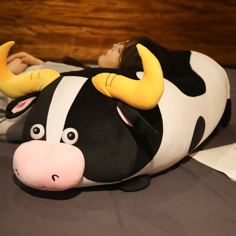 cute animal cow plush doll big cartoon milk cow plush toy bed sleeping hug  doll birthday gift decoration 80cm 31inch DY50846
