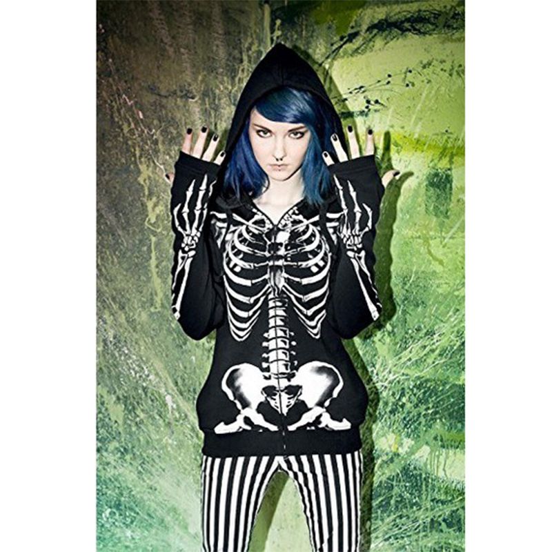 plus size skeleton moletom com capuz