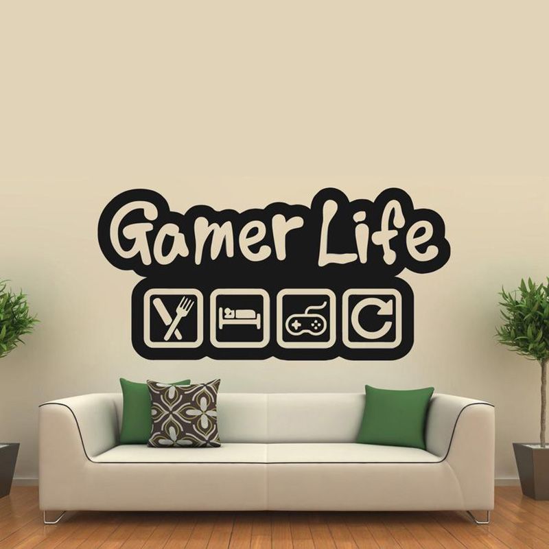 Ps4 Gamer Wall Sticker Eat Sleep Game Controller X Box Video Game Pvc Decal Home Decor For Kids Bedroom Diy Vinyl Wall Decal Wall Transfers Quotes