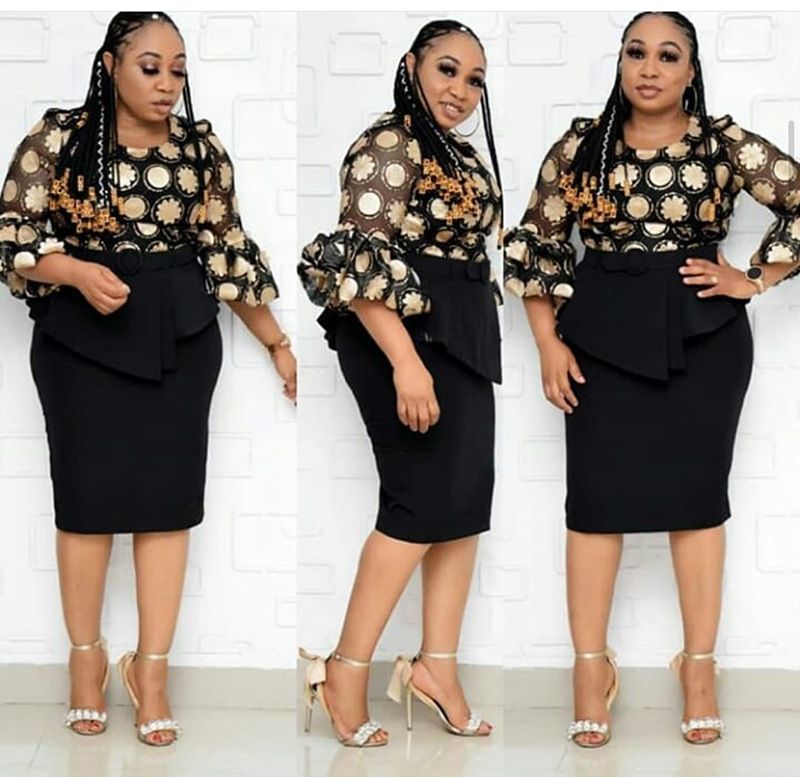 black skirt suit outfit