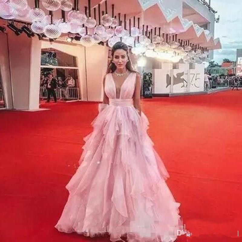 pink and red gown