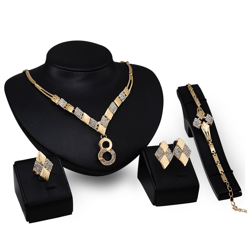 African Style Jewelry Set Fashion Women Rhinestone Party Jewelry Luxury