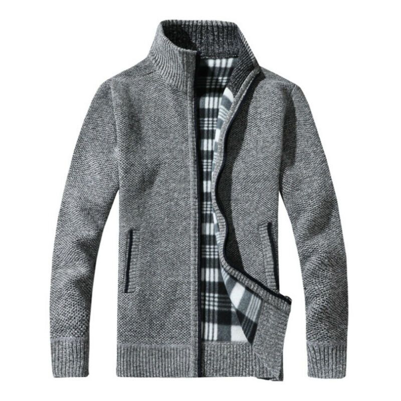 mens lined cardigan
