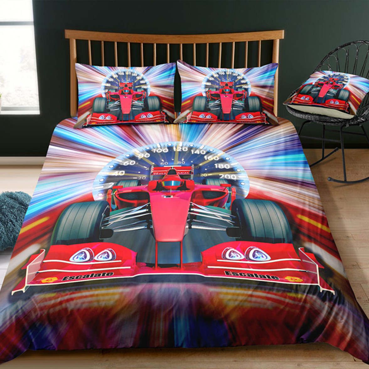 Red Racing Car Bedding Set 3d Printed Cool Odometer Duvet Cover