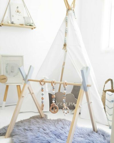 Baby Play Stand Nursery Hanging Fun Wooden Toys Mobile NO Wood Rack Activity Gym