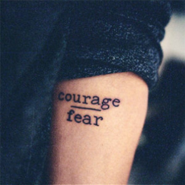 Tatuaje Temporal A Prueba De Agua Pegatinas Coraje Miedo Corazón Mente Diseño De Letras Tatuaje De Transferencia De Agua Tatuaje Falso Harajuku Por Funnail, 0,47 €