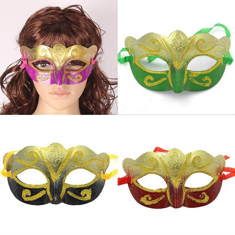 Partito VENEZIANO Masquerade Glitter Costume Maschera-molti colori disponibili 