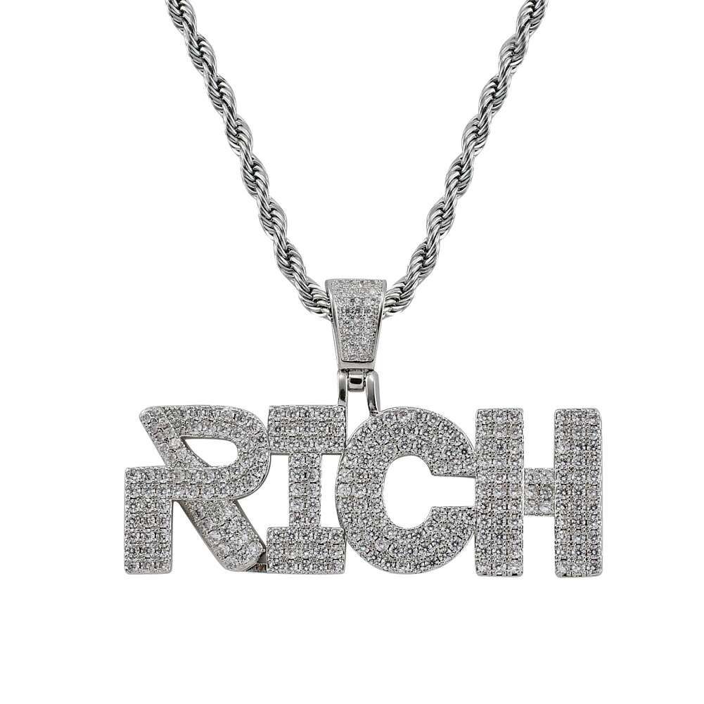 Wholesale Iced Out RICH Pendant Necklaces For Men Luxury ...