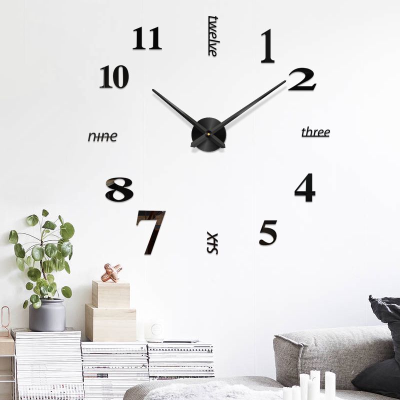48 Wall Clock Mirror Wall Stickers Removable Self Adhesive Art Decal Clocks Home Decor Living Room Quartz Needle From Galry 32 37 Dhgate Com