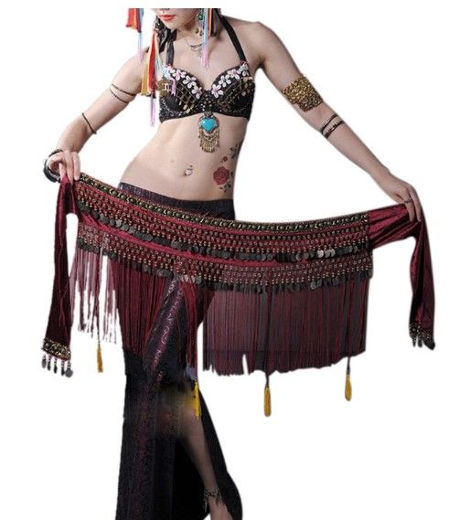 Compre Nueva Danza Del Vientre Pañuelo De Cadera Monedero Cinturón De Moneda De Cobre Tribal Franja Traje Correa De La Borla De La Danza Del Vientre De Cobre Cintura Cinturón Accesorios De