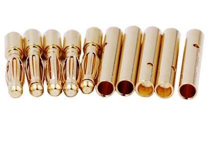 2Pcs 2mm Male Gold Plated Banana Plug To 4mm Female Jack Connector