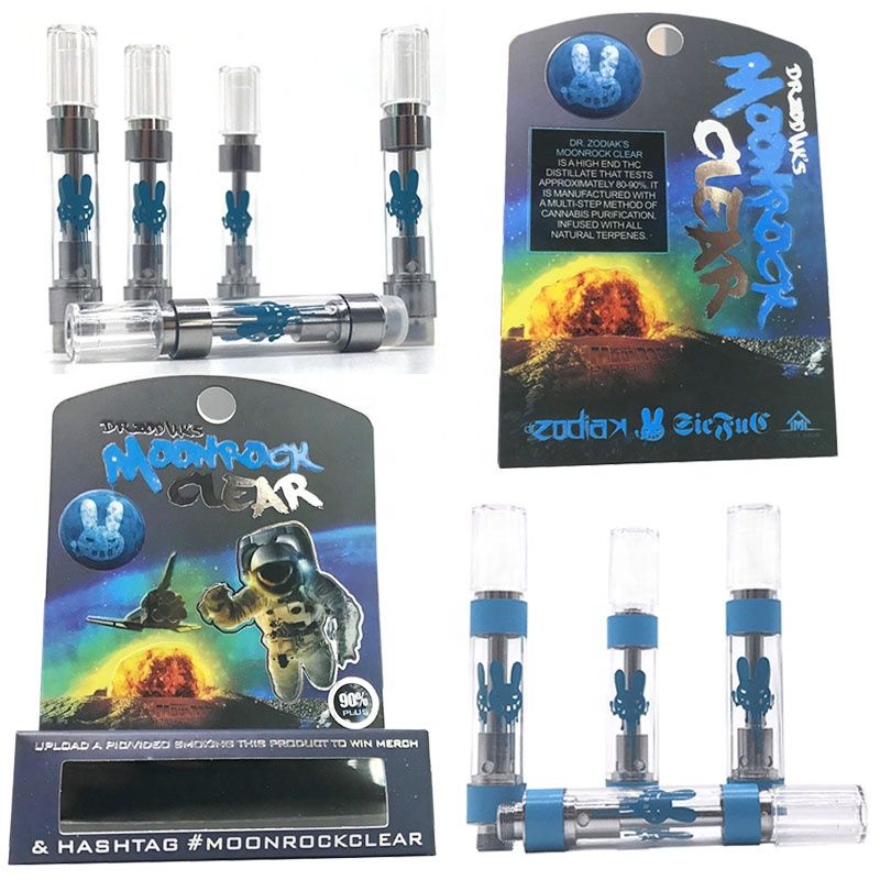2019 Moonrock Clear Vape Carts Cartridges 1.0ml Tank 510 Thread Ceramic