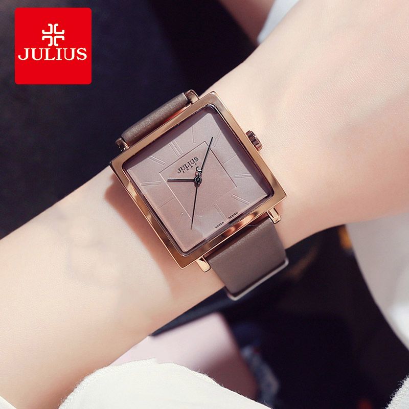 Julius Brand Simple Square Big Dial Leather Watch Woman Vintage Waterproof Quartz Dress Wristwatches Lady Montre Femme Gold Watch Cool Watches From Qygw Watch 51 18 Dhgate Com