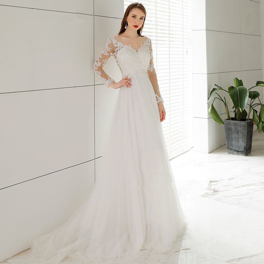 simple organza wedding dress