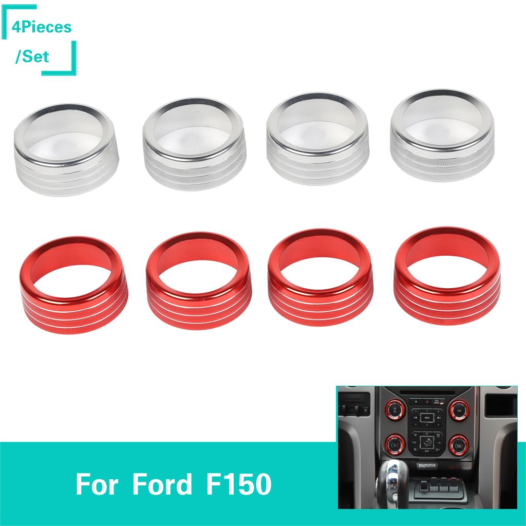 Air Conditioning Audio Switch Knob Ring Decoration Cover For Ford F150 Raptor 2013 2014 Car Interior Accessories Vehicle Interiors Car Interior